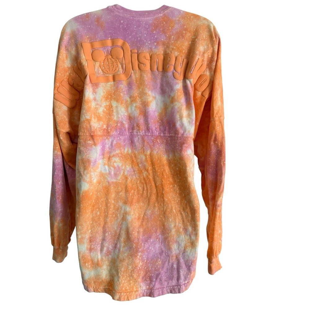 Walt Disney World Spirit Jersey M Tie Dye Orange Pink Galaxy Sweatshirt Mickey - Picture 7 of 10